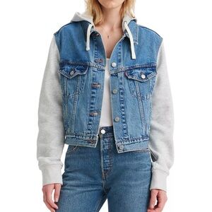 LEVI’S Women’s Hybrid Denim Hooded Trucker Jacket XS